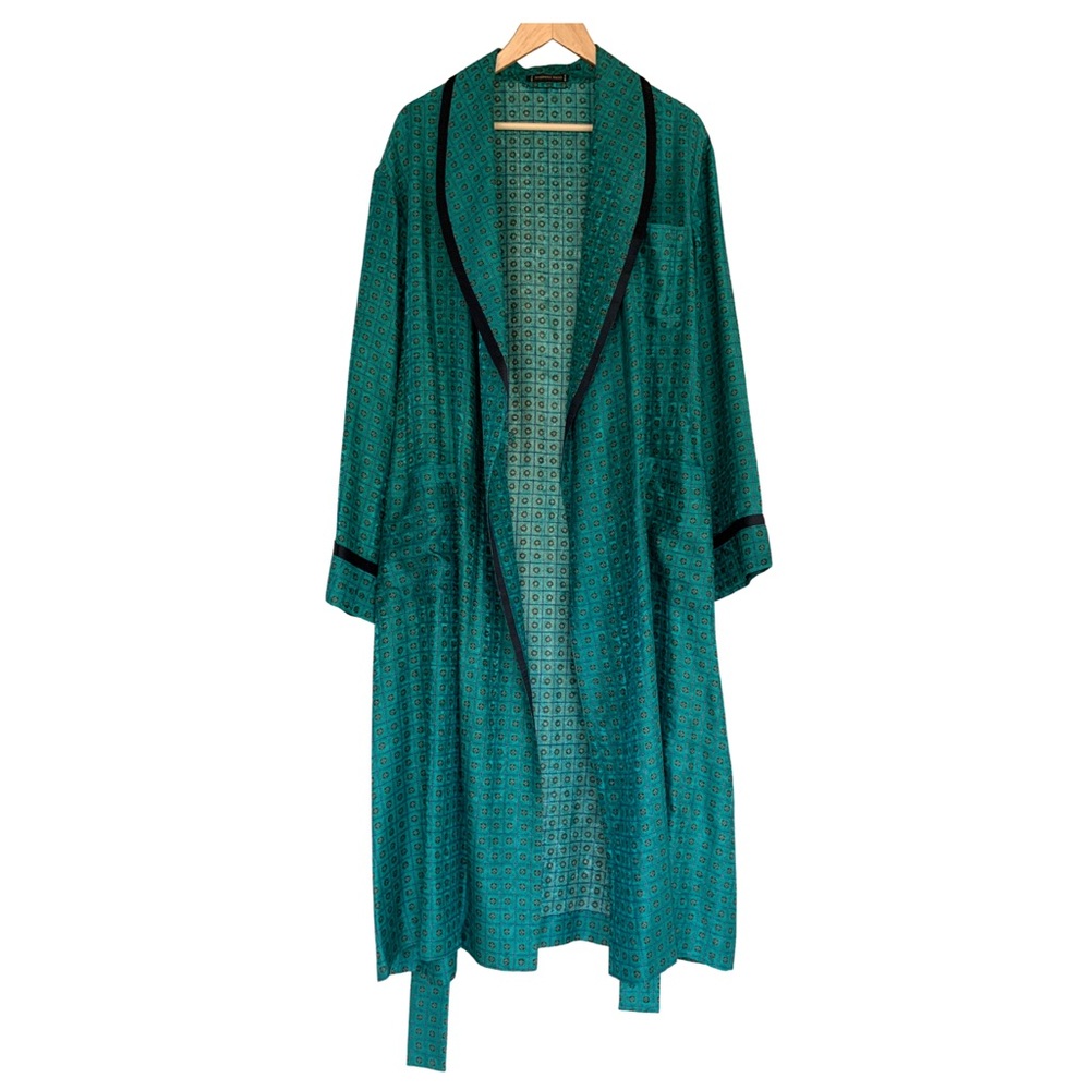 Stefano Ricci Green Silk Patterned Robe